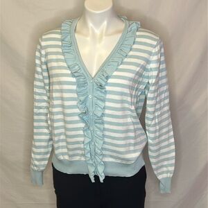 Vintage Evelyn & Arthur Cardigan with ruffled collar.